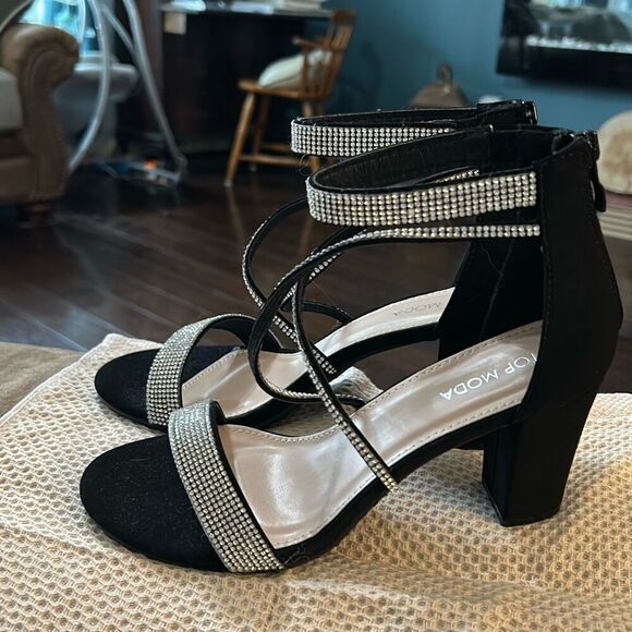 TOP Moda Dressy/Formal Sandals High Heel Ankle Strap Open Toe Sandals. Size 8.5. - Picture 4 of 8